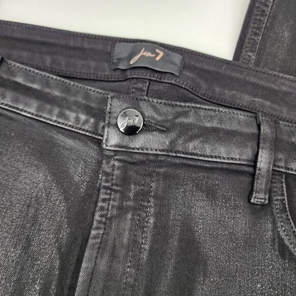 Jen 7 size 20 Coated Ankle Straight Jeans by 7 for All Mankind Black New - Picture 6 of 11